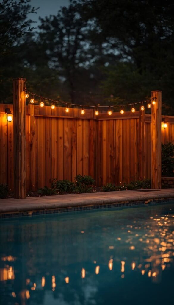 String Lights and Sconces for Dreamy Poolside Decor