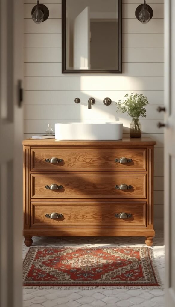 Swap the Builder Vanity for a Repurposed Dresser