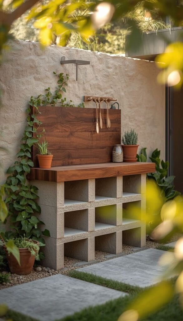 The Cinder Block and Board Setup