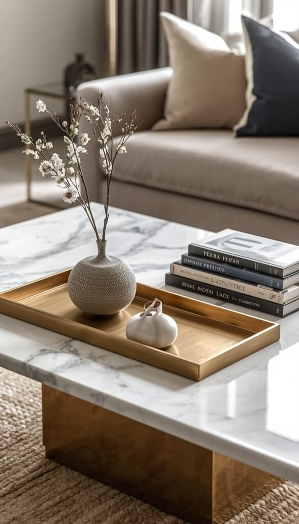 The Coffee Table Moment Marble, Glass and Brass Combinations