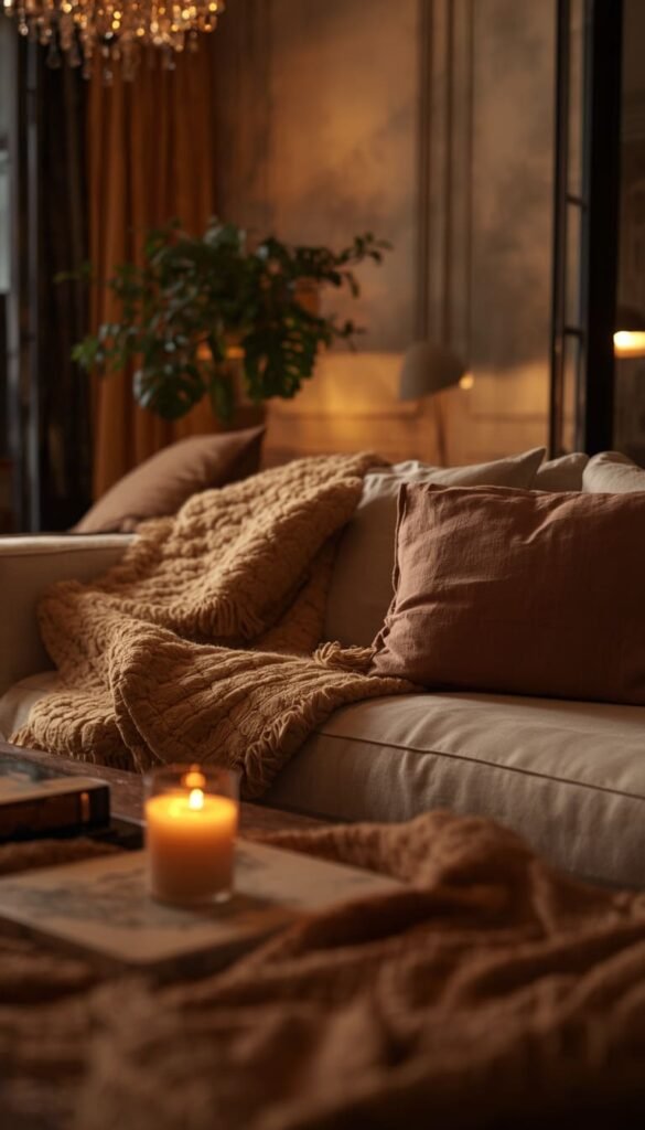 The Cozy Italian Evening Setup Layered Textiles, Warm Lighting and Scent