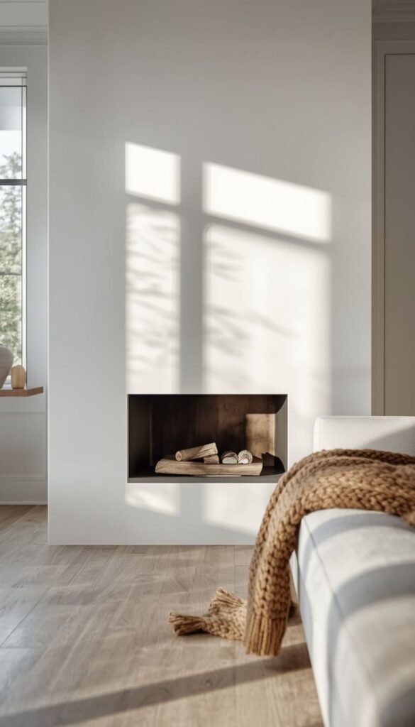 The Flush White Plaster Fireplace