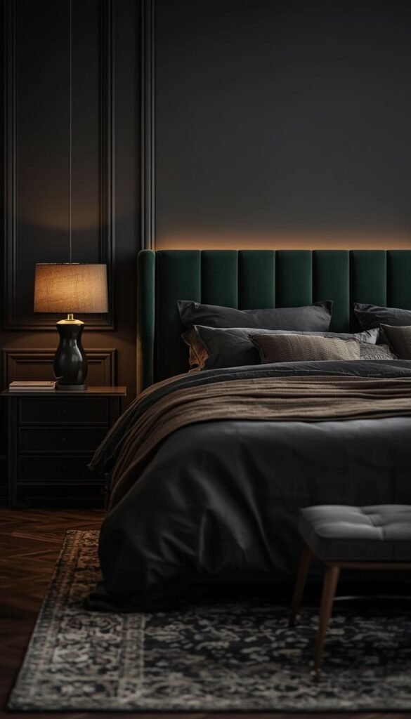 The Moody Dark on Dark Bedroom