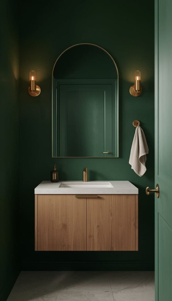 The Moody Nordic Powder Room Dark Done Right