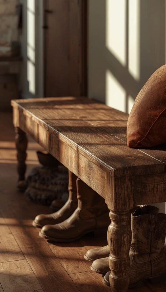 The Reclaimed Wood Bench  Workhorse of Rustic Entryways