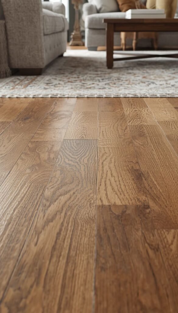 The Right Farmhouse Living Room Flooring Wood Brick Tile and What to Avoid
