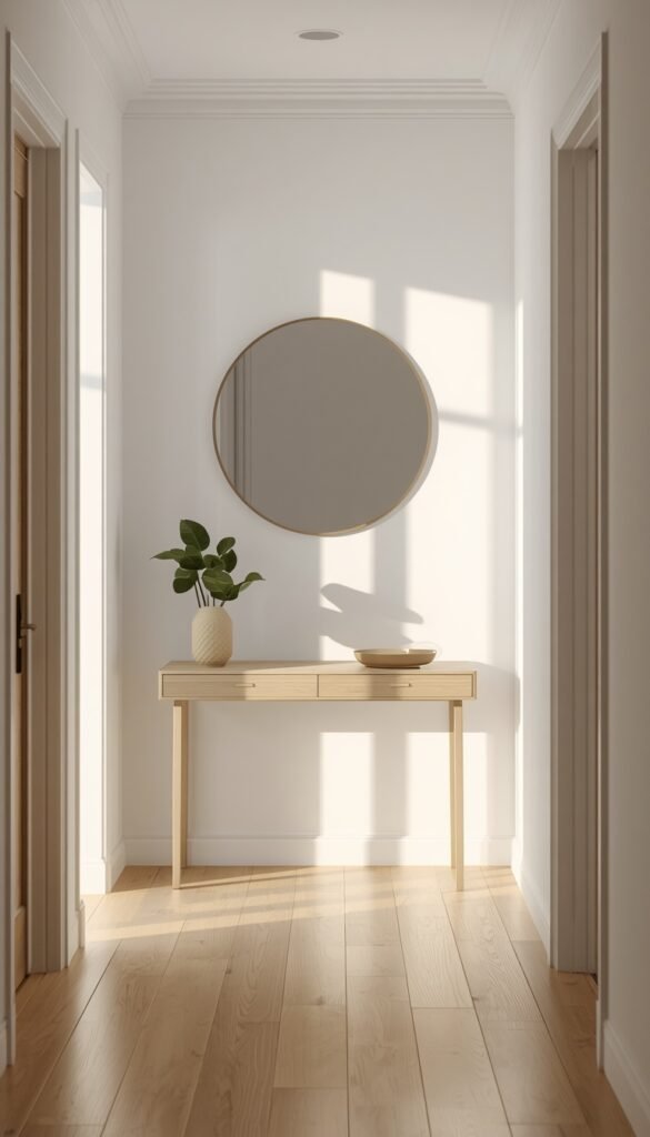 The Round Mirror Trick That Makes Any Hallway Feel Bigger