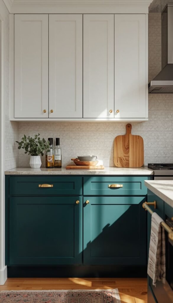  The Two Tone Cabinet Play Bold Lowers and Calm Uppers