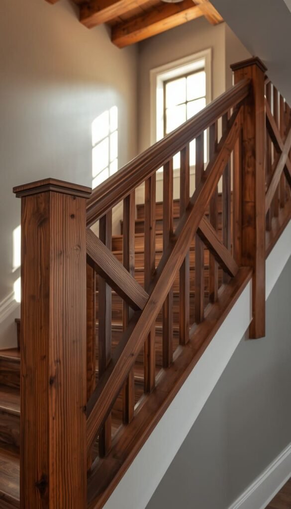 The X Design Barn Door Railing — Country Style Staircase Decor at Its Best