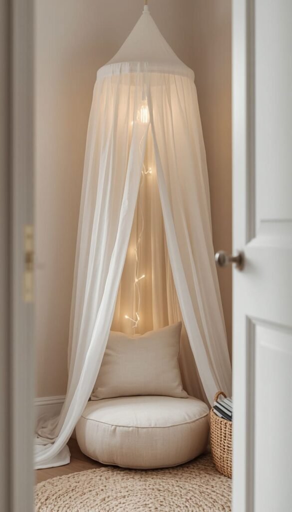  Use a Canopy Corner for a Reading and Play Nook