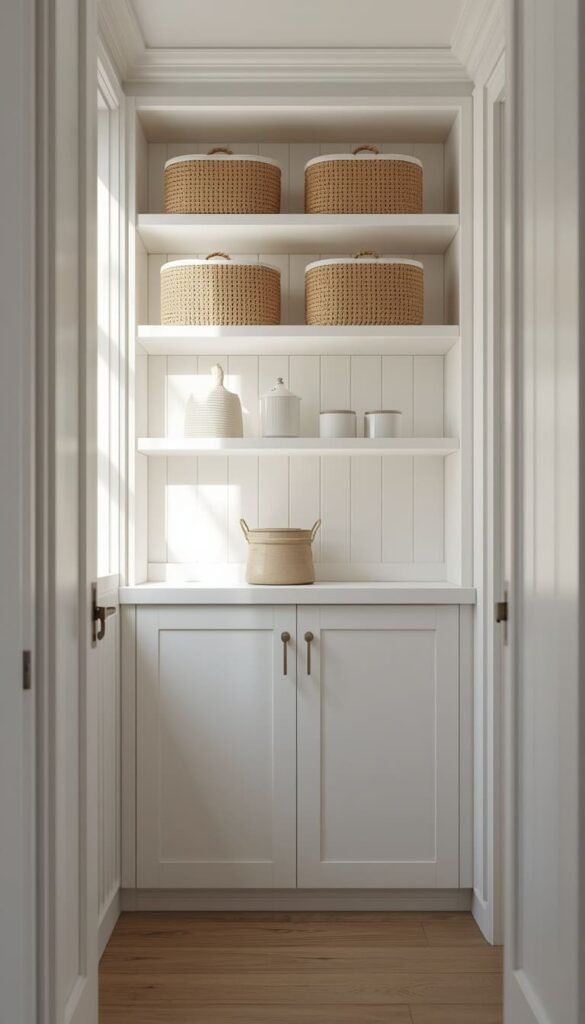 Vertical Storage for Small Scandi Utility Rooms