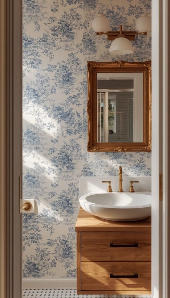 Vintage Bathroom Wallpaper Ideas That Feel Curated Not Dated