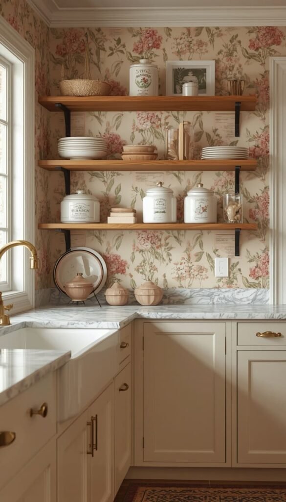 Vintage Kitchen Wallpaper Ideas to Add Old Soul Charm