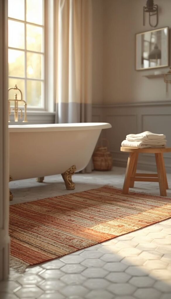 Vintage Rugs in the Bathroom The Right Way