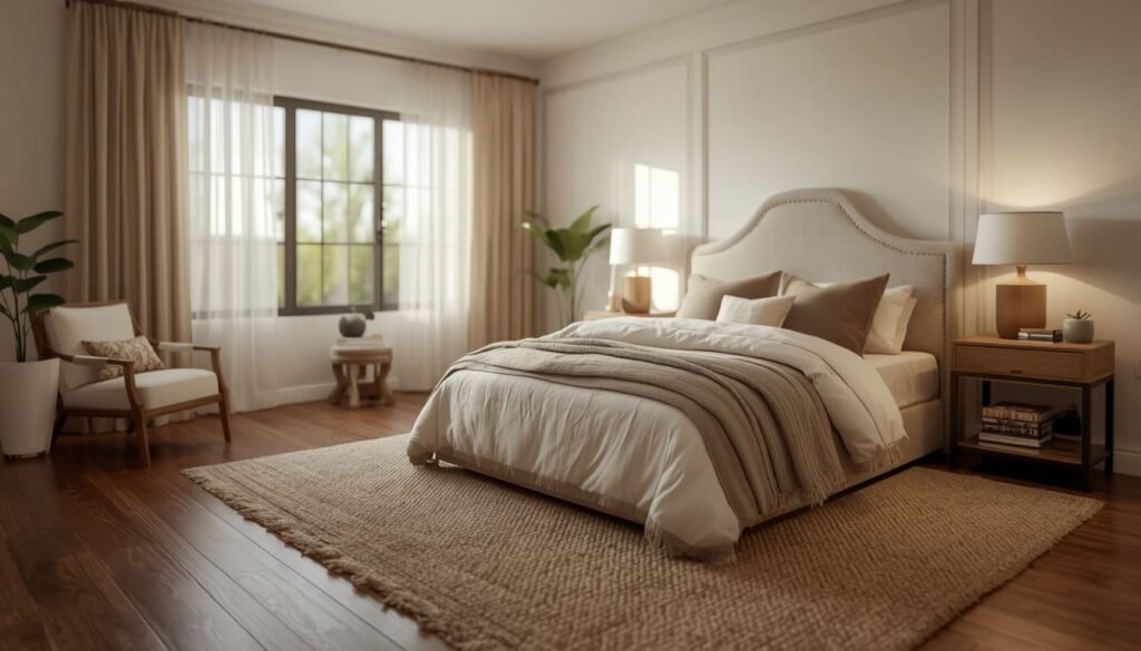bedrooms with dark wood floors