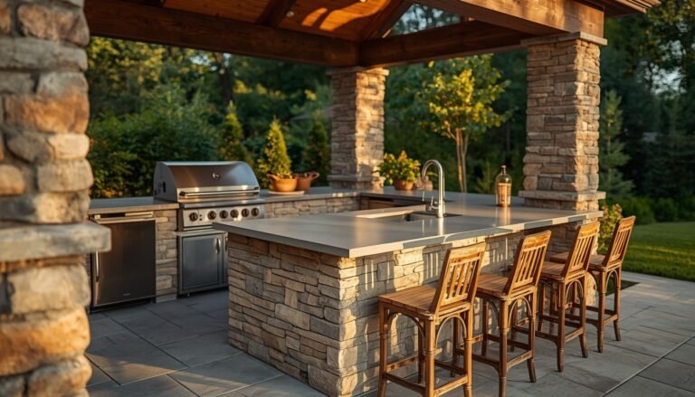 outdoor grill island