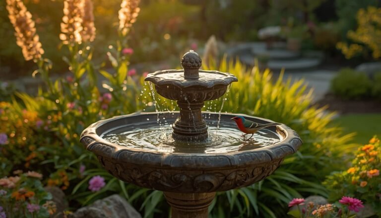 solar fountain bird bath ideas
