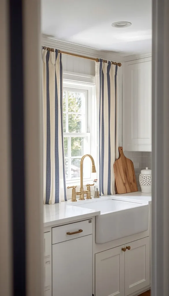 Striped Curtains for a Clean Cottage Look