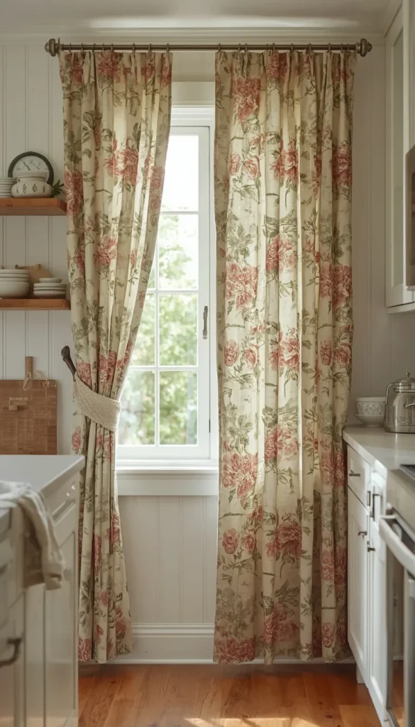  Floral Print Curtains in a Vintage Style