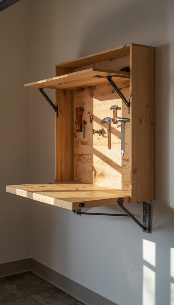 Fold-Down Wall Workstation