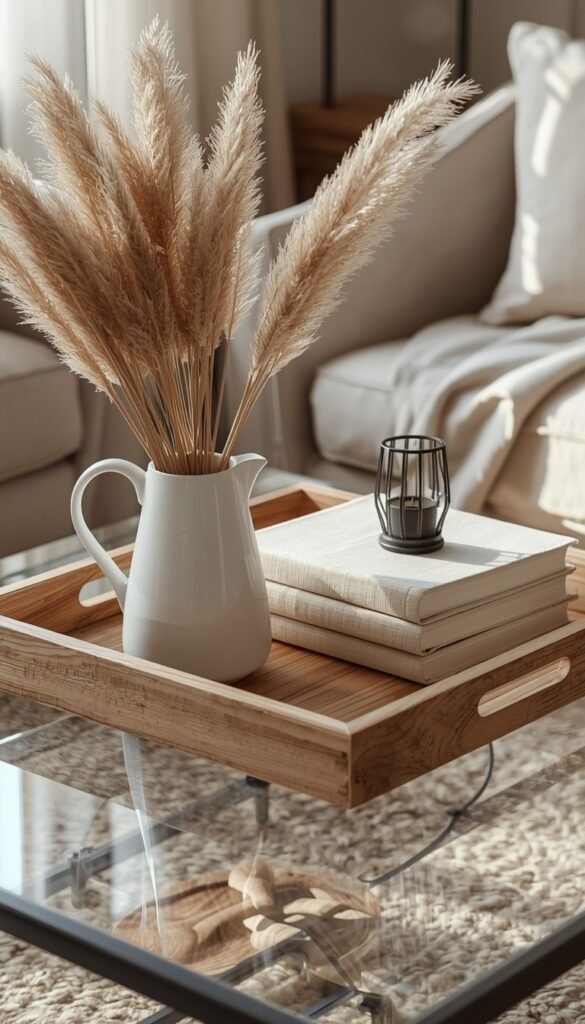 Mid Century Modern Glass Table Styling