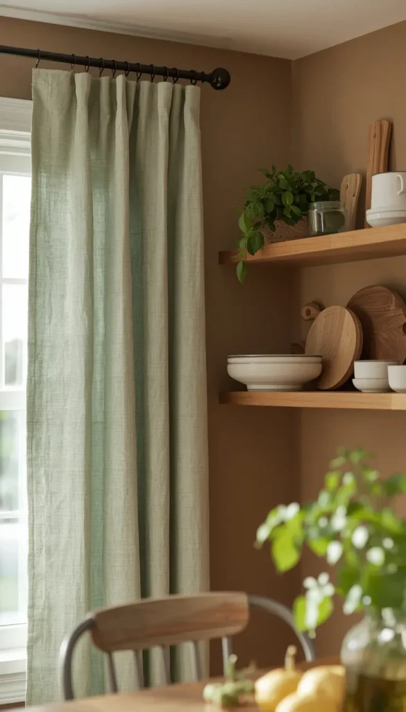 Tab Top Panels in Earthy Neutrals