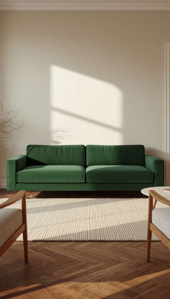 A Statement Green Sofa as the Room's Focal Point