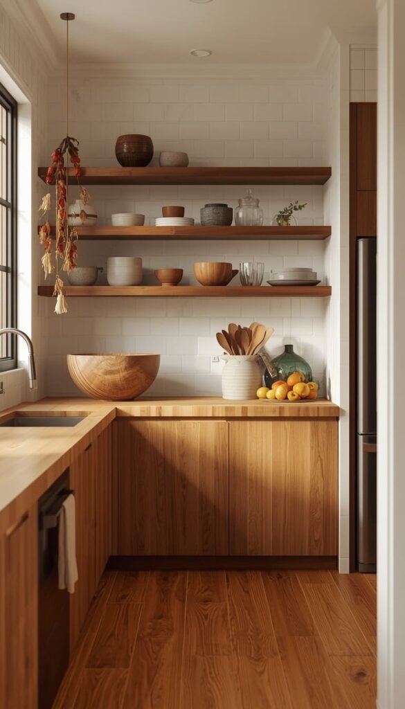 Anchor Your Boho Kitchen With a Natural Wood Kitchen Foundation