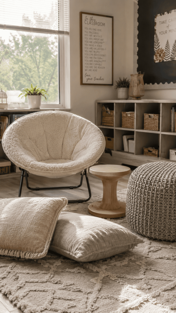 Beige and Cream Flexible Seating Arrangement