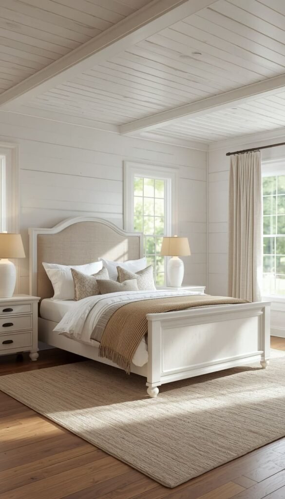 Beige and White Bedroom The Classic American Combo