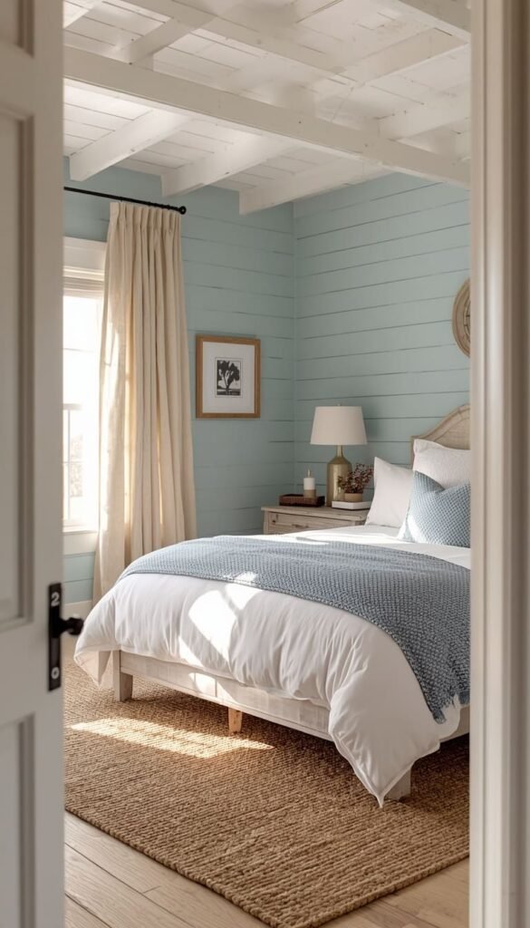 Blue and White Chinoiserie Wallpaper for a Classic Elegant Bedroom