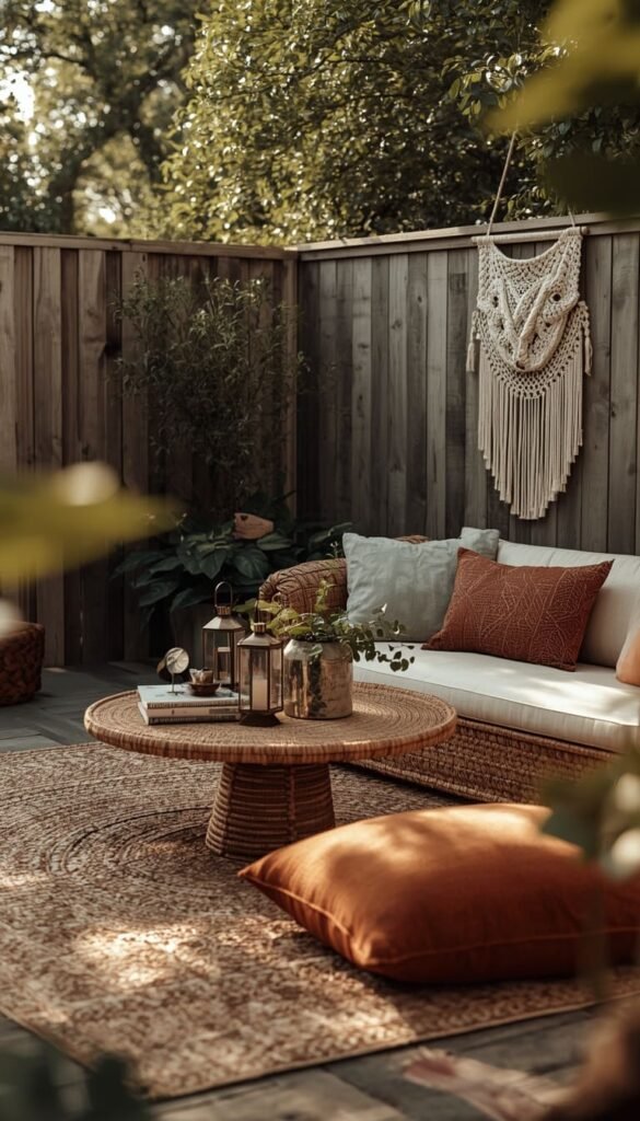 Boho Patio with Mixed Textiles