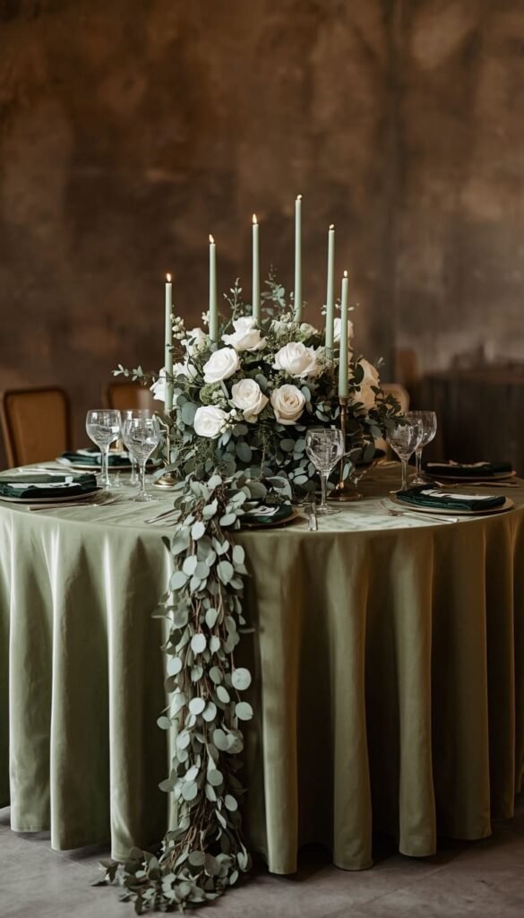 Bold Monochromatic Color Palettes That Turn Round Reception Tables Into a Statement