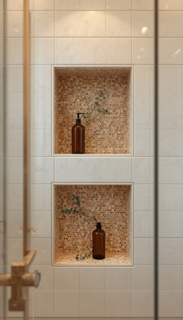 Built In Shower Niches Over Plastic Caddies