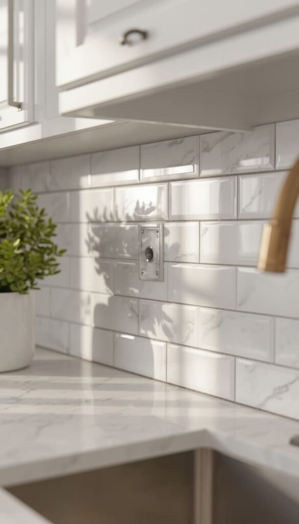 Classic White Subway Tile Backsplash