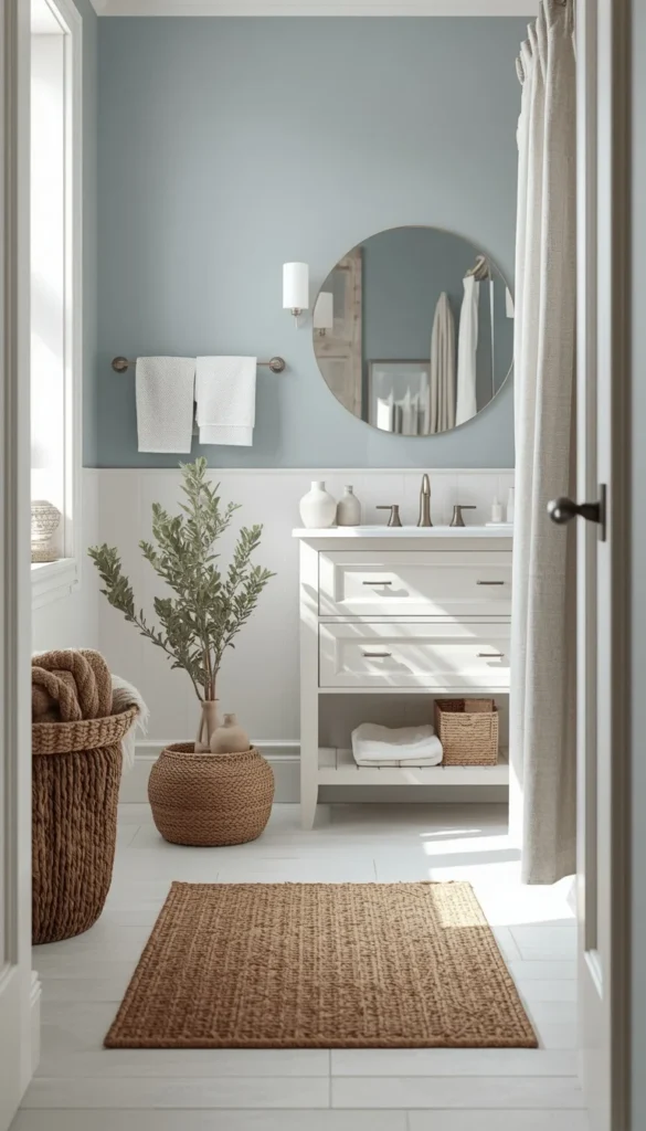 Coastal Pale Blue With Natural Wood Accents