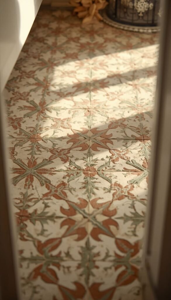 Colored Encaustic and Mosaic Floor Tiles