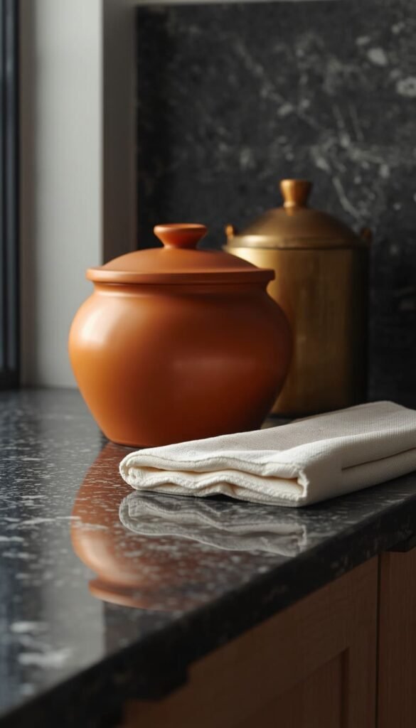 Coordinate Your Countertop Color With Your Decor Objects