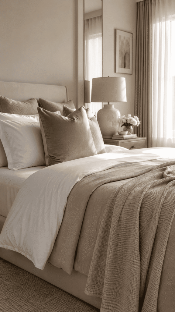 Crisp Cream and Beige Bedroom for a Hotel Like Feel