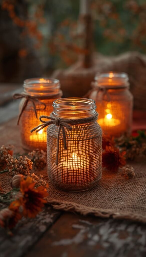 DIY Mason Jar Campfire Lanterns