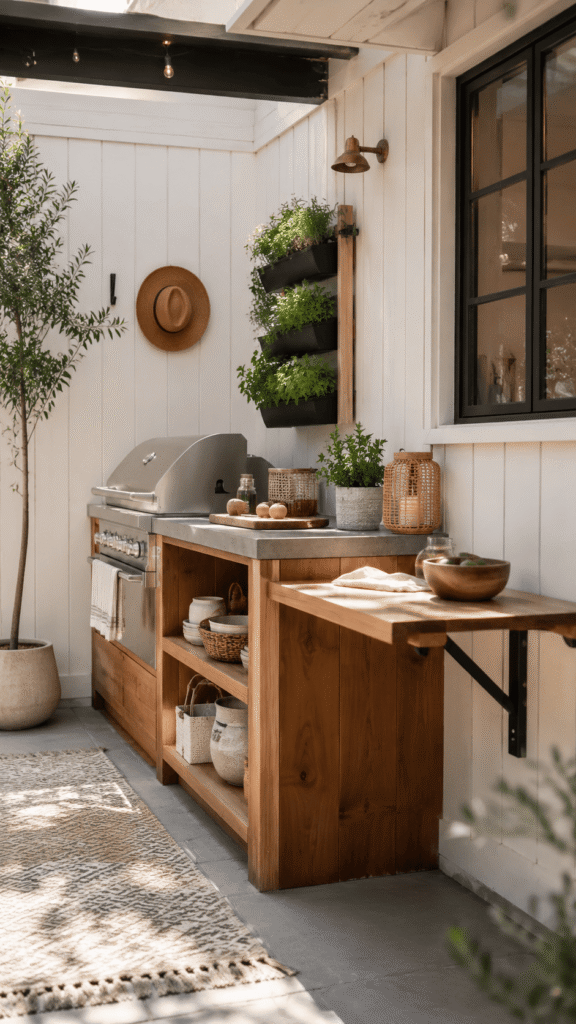 DIY Patio Kitchen in a Courtyard Making 6 Feet Work Hard