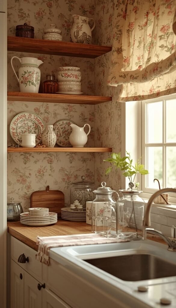 Design a Cottage Boho Kitchen With Floral Prints and Flea Market Charm