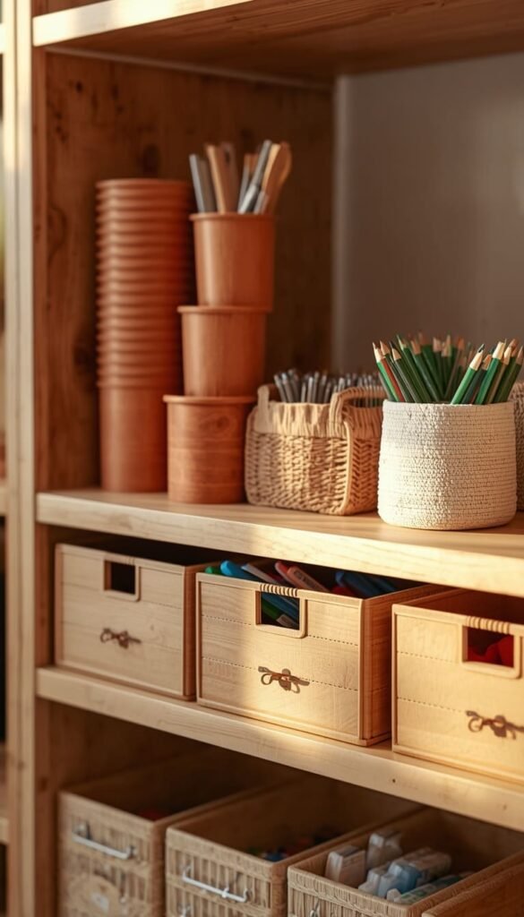  Earth Tone Classroom Supply Organization System