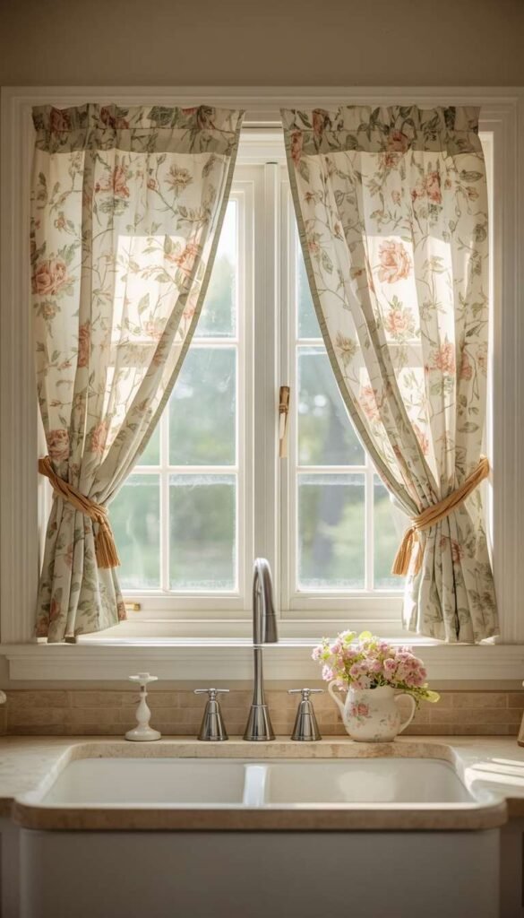 Floral Curtains for Vintage Character