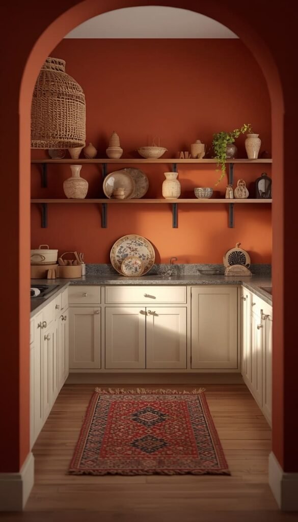 Go Bold With Eclectic Kitchen Decor and a Statement Color Wall