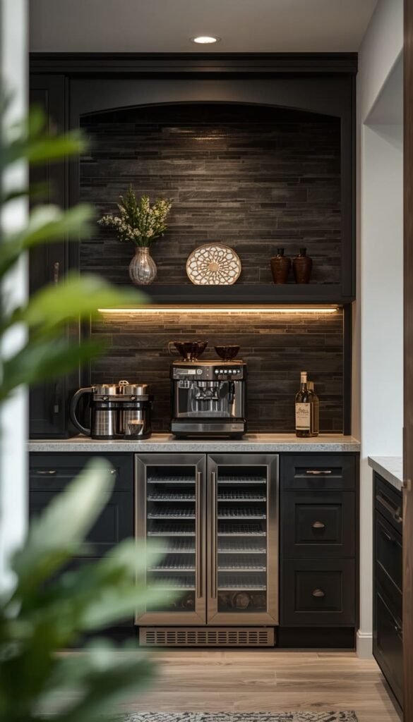 Go Luxe With a Full Built-In Coffee Bar With a Mini Fridge