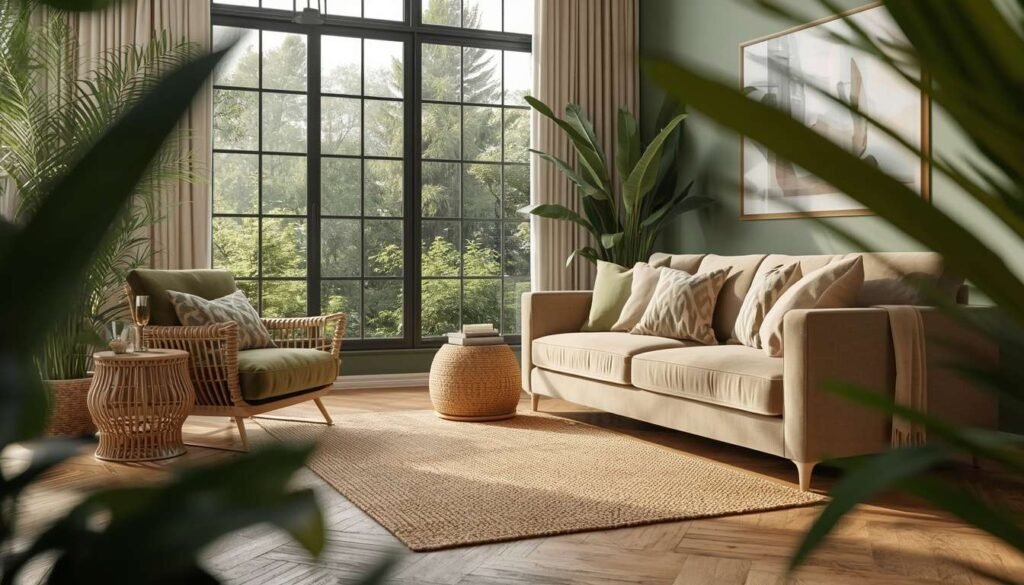 Green and Beige Living Room Ideas