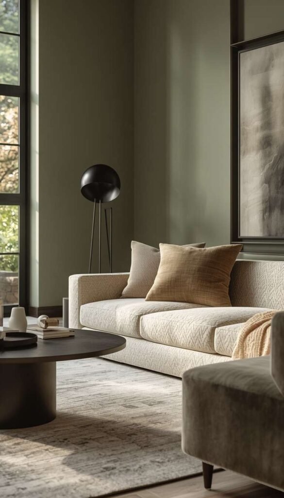 Green and Beige with Matte Black Accents