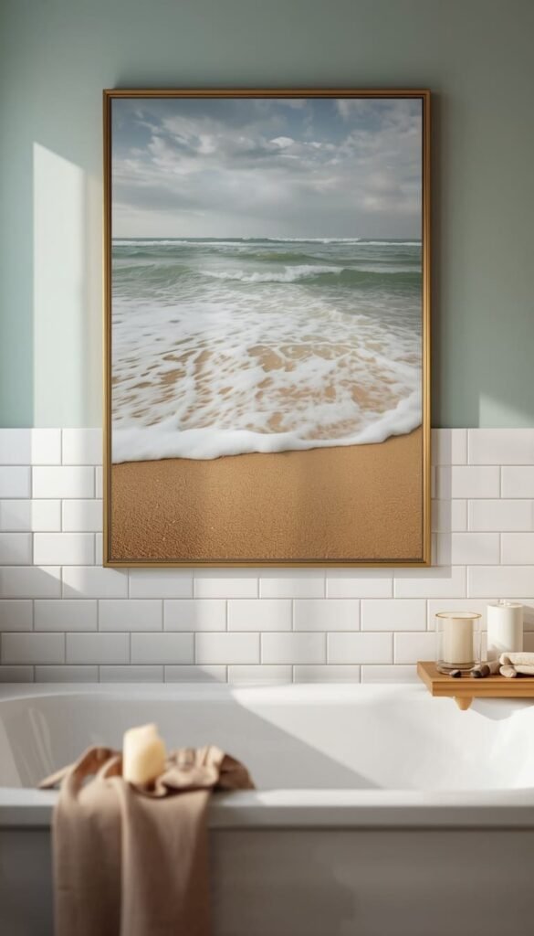 Hang Coastal or Seascape Prints for an Instant Spa Vibe