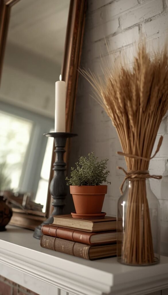  How to Style a Farmhouse Mantel That Feels Collected Not Staged
